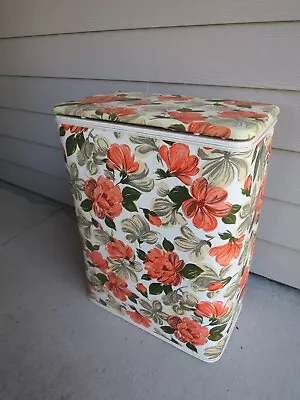 Vintage Retro Red-Man REDMON Baskets MCM Mid Century Floral Laundry Hamper • $40