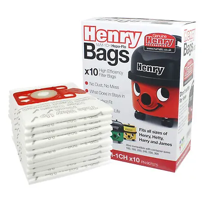 £15.31 • Buy GENUINE Henry Hoover Bags X 10 Hetty Vacuum Cleaner Hepa Numatic Hepaflo 604015