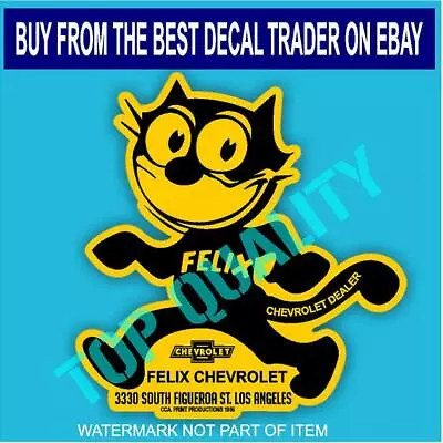 VINTAGE FELIX CHEVY DEALER Decal Sticker Americana Hot Rod Rat Rod Stickers • $5.50