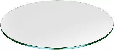 Troysys Glass Table Top - Flat Edge Tempered Glass 22  L Round 1/4  H Thick • $91.44