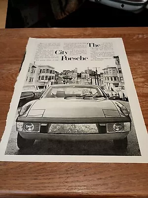 1973 Porsche 914 Print Ad Car Automobile Advertisement Vintage The City 8.25x11 • $4
