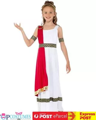 Girls Red Roman Greek Goddess Toga Egyptian Dress Up Book Week Costume • $46.45