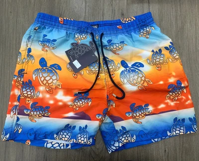 £36.42 • Buy Vilebrequin Men Swim Trunks Ronde Des Tortues Sunset - X The Beach Boys