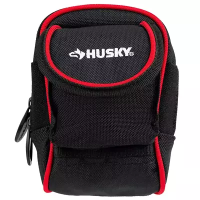 Husky 4.5  Clip On Tool Belt Pouch Large Pocket Stainless Steel Belt Clip Loop • $16.55