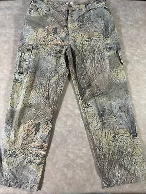 Mossy Oak Mens Mossy Oak Brush Zip & Button Closure Camouflage Hunting Pants XL • $24.69