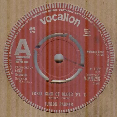 Junior Parker*these Kind Of Blues*demo*northern Soul*vocalion Label*hear It • $8.09