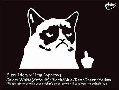 GRUMPY CAT FINGER Funny Reflective CAR TRUCK STICKERS WINDOW DECAL BEST GIFT- • $5.99