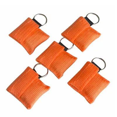 10pcs One Way Valve CPR Face Mask Shield AED Rescue First Aid Training Orange • $16.45