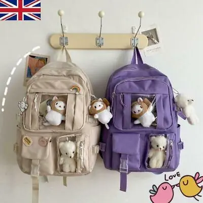 £16.99 • Buy Teens School Backpack Kawaii Cute Bear College Travel Casual Bag For Girls