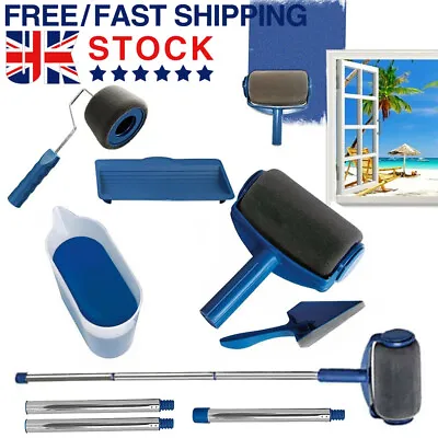 8PCS Paint Runner Pro Roller Brush Set Edger Handle Tool Kit DIY Wall Painting • £13.28