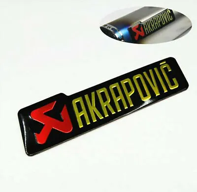 2Pc 3D Exhaust Sticker Decal Aluminium Motorcycle Heat Akrapovic Car Moto Badge • $5.99