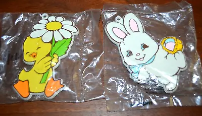 EASTER BUNNY CHICK Cookie Cutters 4  Tall HALLMARK Plastic 2 Vintage SEALED! • $12
