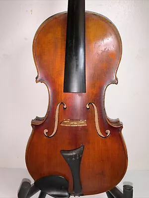 Antique Violin 4/4 Unbranded￼ Repair Project  No Name No Date  W/Case No Bow • $345
