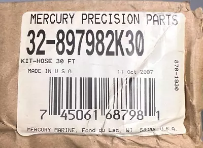 NEW Mercury Quicksilver 32-897982K30 Power Steering Hydraulic Hose Kit 30' • $99.99