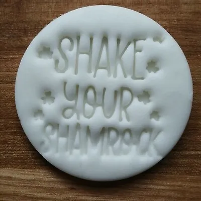 £5 • Buy Shake Your Shamrocks Embossing Stamp, Fondant Cute Cupcake St Patrick's Day