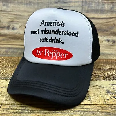 Dr. Pepper Misunderstood Mens Trucker Hat Black Snapback Vintage Ad Logo Cap • $19.99