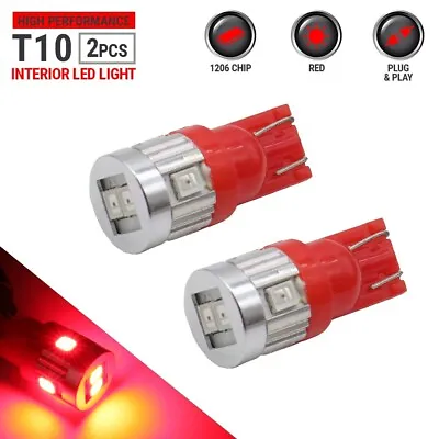 2x T10 921 194 168 LED Red License Plate/Dome/Interior Inside Car Light Bulb • $4.62