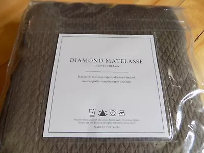 Restoration Hardware Diamond Matelasse Dark Brown Cotton Shower Curtain 72 X72  • $89.99