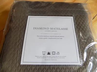Restoration Hardware Diamond Matelasse Sable Brown Cotton Shower Curtain 72 X72  • $99.99