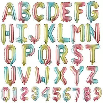 Alphabet A-Z Letter Number Foil Balloons Star Heart Balloon Name Party Wedding.. • £1.35