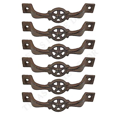 6 Star Handles Cast Iron Antique Style Rustic Barn Gate Drawer Pull Shed Door  • $24.95