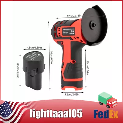 Mini Cordless Angle Grinder Circular Grinding Machine Battery-powered 12000rpm  • $30.40