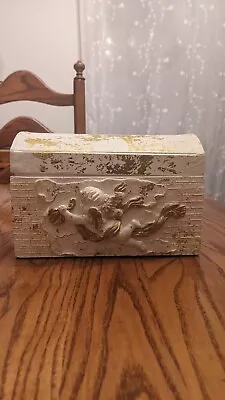 Ornate Cherub Angel Paper Storage Box Shabby Chic Vintage Unique  • $9