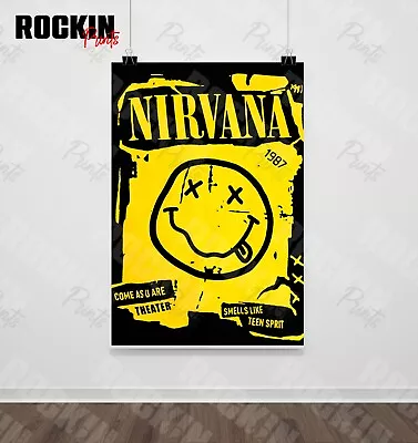 Nirvana Band Poster Wall Metallica Music Gift Print Wall Art • £14.99