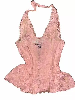 Victoria's Secret Coral Lace Halter Nightie • $15.99