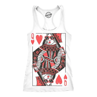 Womens Tank Queen Of Hearts Tanktop Funny Vintage Graphic Cute T Shirt Ladies • £12.64