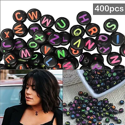 400pcs Alphabet Letter Jewellery Making Beads DIY Art & Craft 6.5mm Bracelets • £3.79