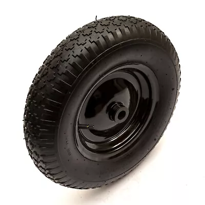 16 Inch Wheel & Tyre 4.80/4.00-8 Black 4 Ply 20mm Bearings Wheelbarrow Barrow • £17.99