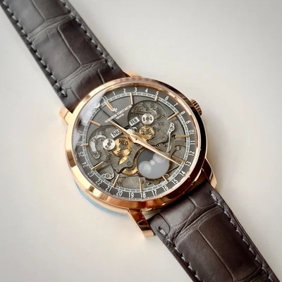 $50073.74 • Buy Vacheron Constantin Traditionnelle  Calendar Openface 18K Rose Gold Watch B&Ps