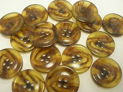 New Rimed Faux Amber/Brown/Tortoise Shell Buttons Sizes 1 Inch 7/8 13/16 5/8 T4 • $3.99