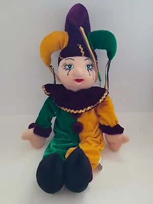 20  Toy Works Mardi Gras Plush Clown/court Jester Stuffed Doll Soft Posable • $24.99