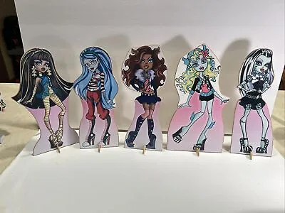 Monster High Dolls 12 Inch Wooden Stand Up Displays Lot Of 5 • $65