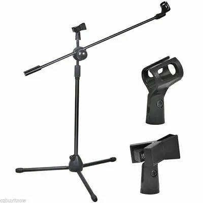 Professional Boom Microphone Mic Stand Holder Adjustable With 2 Free Clips • £9.49