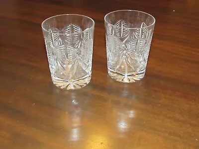 Waterford Crystal Millennium HAPPINESS 2 Double Old Fashion Tumblers Signed • $55.99