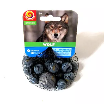  WOLF  Mega  Marbles -  24 16mm 5/8  Player Marbles + One 25mm  (1 ) Shooter • $6