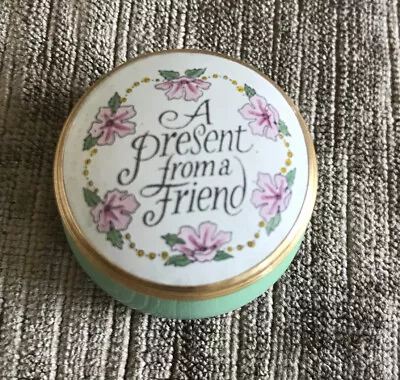$13.50 • Buy Crummles Enamel Trinket Box  A Present From A Friend 
