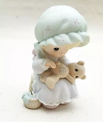 Precious Moments You Are A Blessing To Me 902 Girl Sewing Basket Teddy Bear • $32