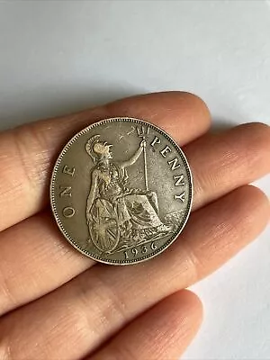 Extremely Rare 1936 One Penny King George V British Coin Unique  • £1200