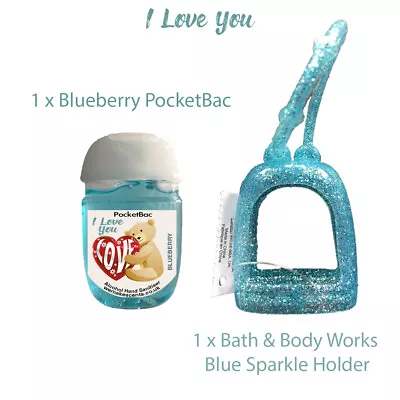 £5.99 • Buy Bath And Body Works Pocketbacs Holder Blue Sparkle With - NEW