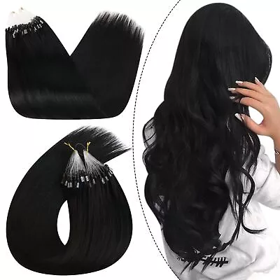 Ugeat Micro Loop Hair Extensions 24 Inch Micro Bead Hair Extension Real Human... • $75.12