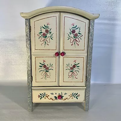Hand-painted Three Drawers Mini Chest Jewelry Box Flower Floral Pattern 12 X8  • $18.97