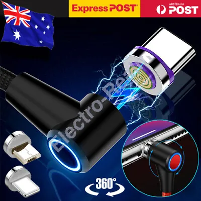 $5.95 • Buy 360° Magnetic I-Product Cable/Micro/Type C USB Fast Charging Charger For IPhone
