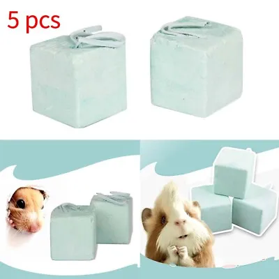 5Pcs Hamster Rabbit Rat Guinea-pig Calcium Mineral Chew Cube Teeth Grinding Toys • £5.86