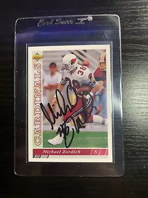 Autograph 1992 Upper Deck Michael Zordich Rookie Phoenix Cardinals • $5.90