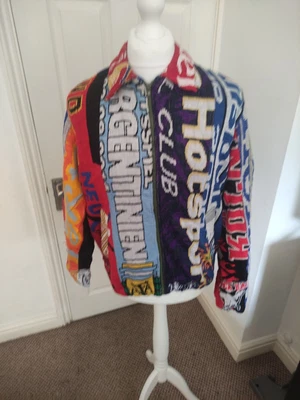 £17 • Buy Vintage Retro Football Scarf Jacket Reworked Fully Lined , Arsenal Bayern 28