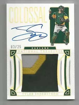 2023 National Treasures Tyler Soderstrom Auto Jumbo Jersey Patch #03/25  Oakland • $0.99